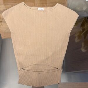 Wilfred Tan Ribbed Sleeveless Top